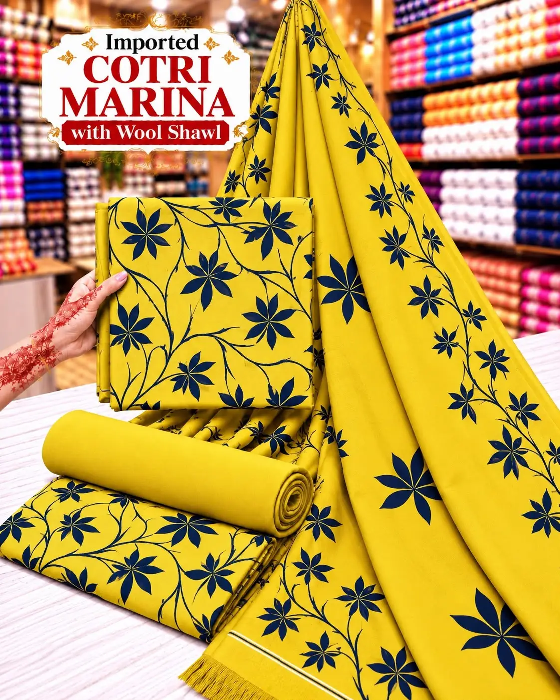 Cotrai Marina Winter Suit 2026 | Pashmina Shawl,unstitched - Image 2