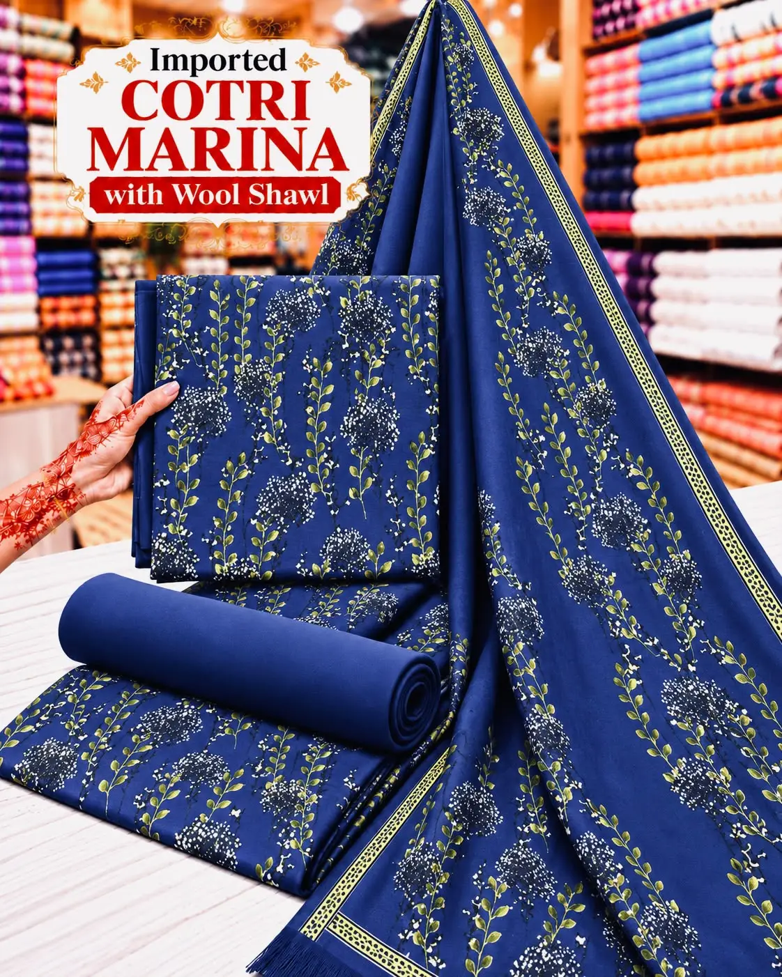 Cotrai Marina Winter Suit 2026 | Pashmina Shawl,unstitched - Image 3