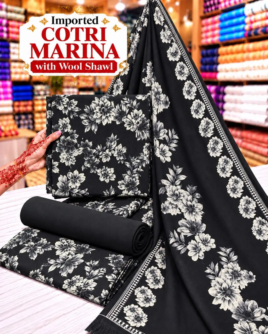 Cotrai Marina Winter Suit 2026 | Pashmina Shawl,unstitched - Image 4