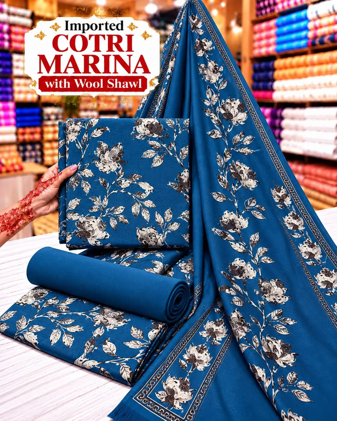 Cotrai Marina Winter Suit 2026 | Pashmina Shawl,unstitched - Image 5
